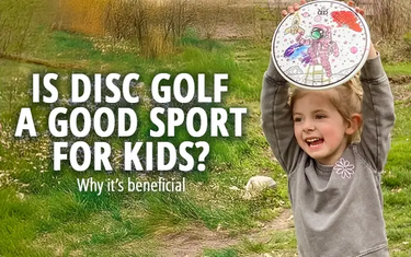 Kids playing disc golf in a forest.