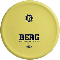 Kastplast Berg stable putt and approach disc in yellow plastic.