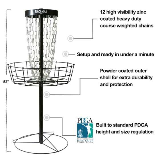 MVP Black Hole Precision Disc Golf Basket - Disc Golf Deals USA