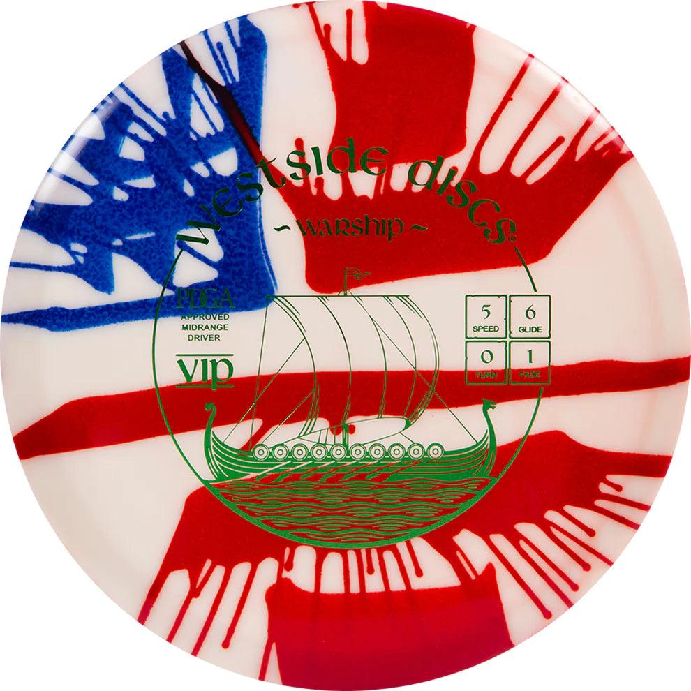 Westside Discs VIP Warship MyDye American Flag - Disc Golf Deals USA
